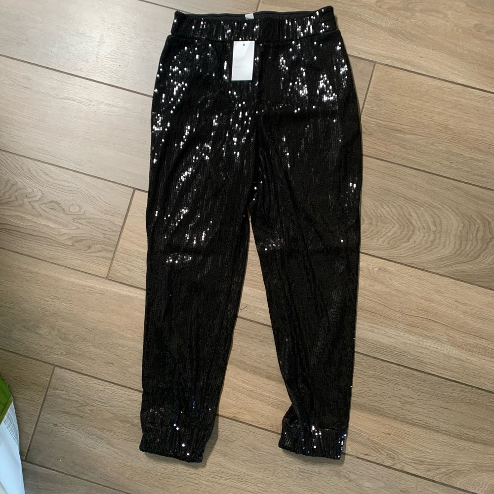 Black sequin pants